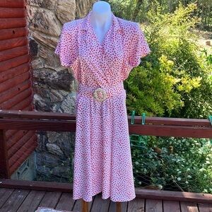 Vintage 1980’s John Richard sexy styled dress with matching belt size 10 Petite